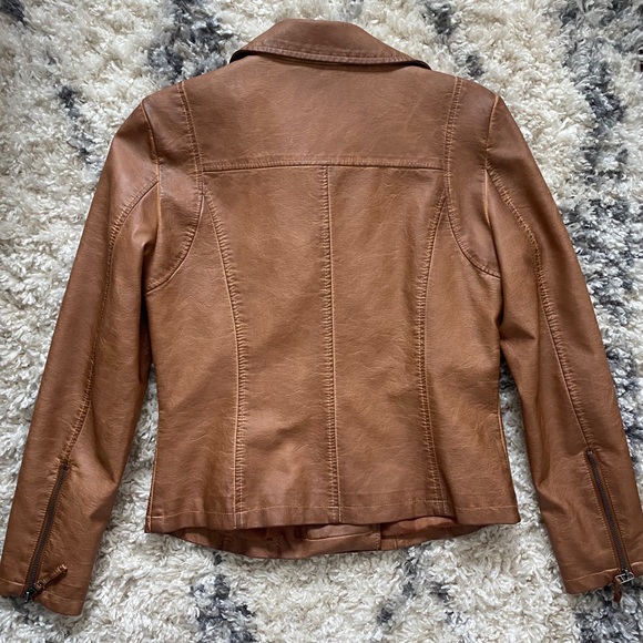 Max Studio Vegan Leather Moto Jacket Small - Picture 4 of 6